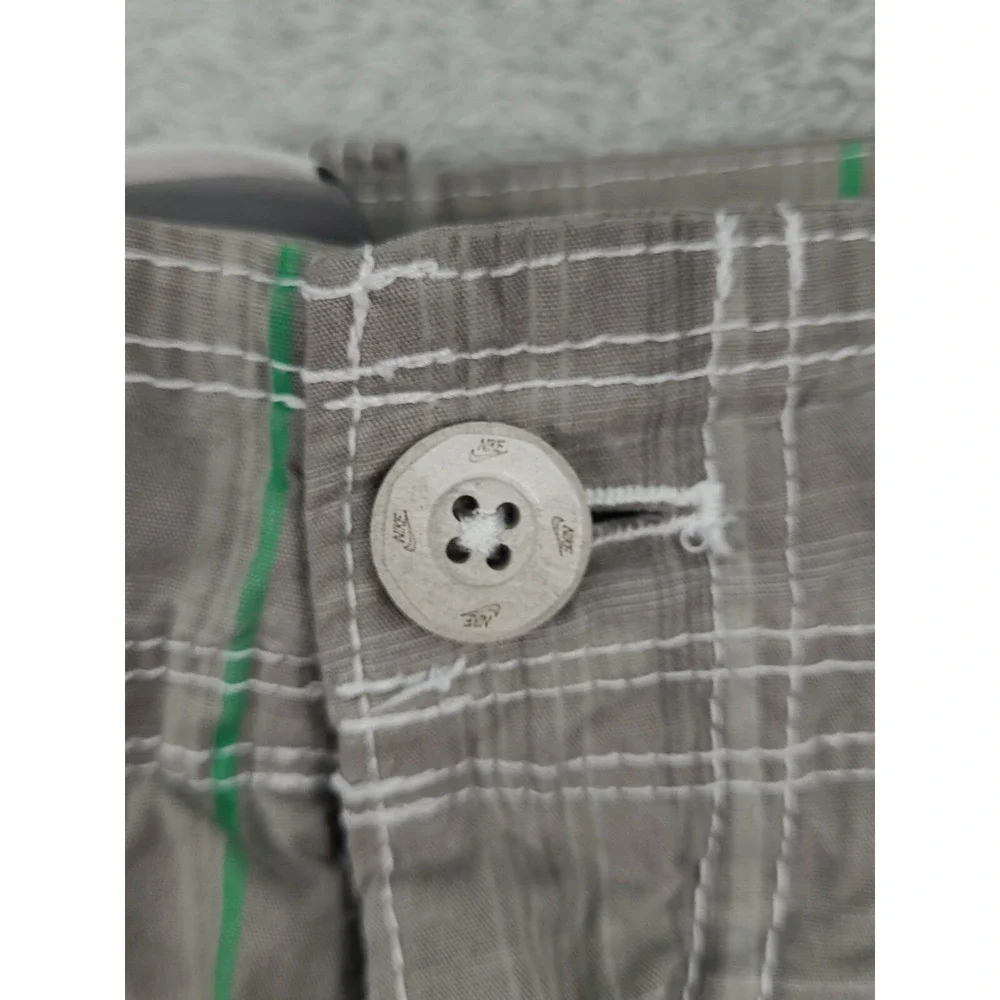 Nike Sportswear Mens Athletic Beige Plaid‎ Casual Shorts Size Large